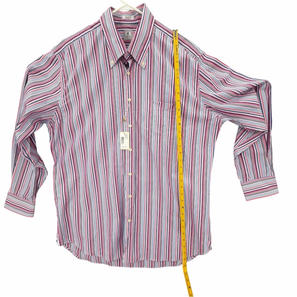 Peter Millar Multi Stripe Button Down Shirt Size 17 43 Classic Fit Cotton NWT - Picture 9 of 16